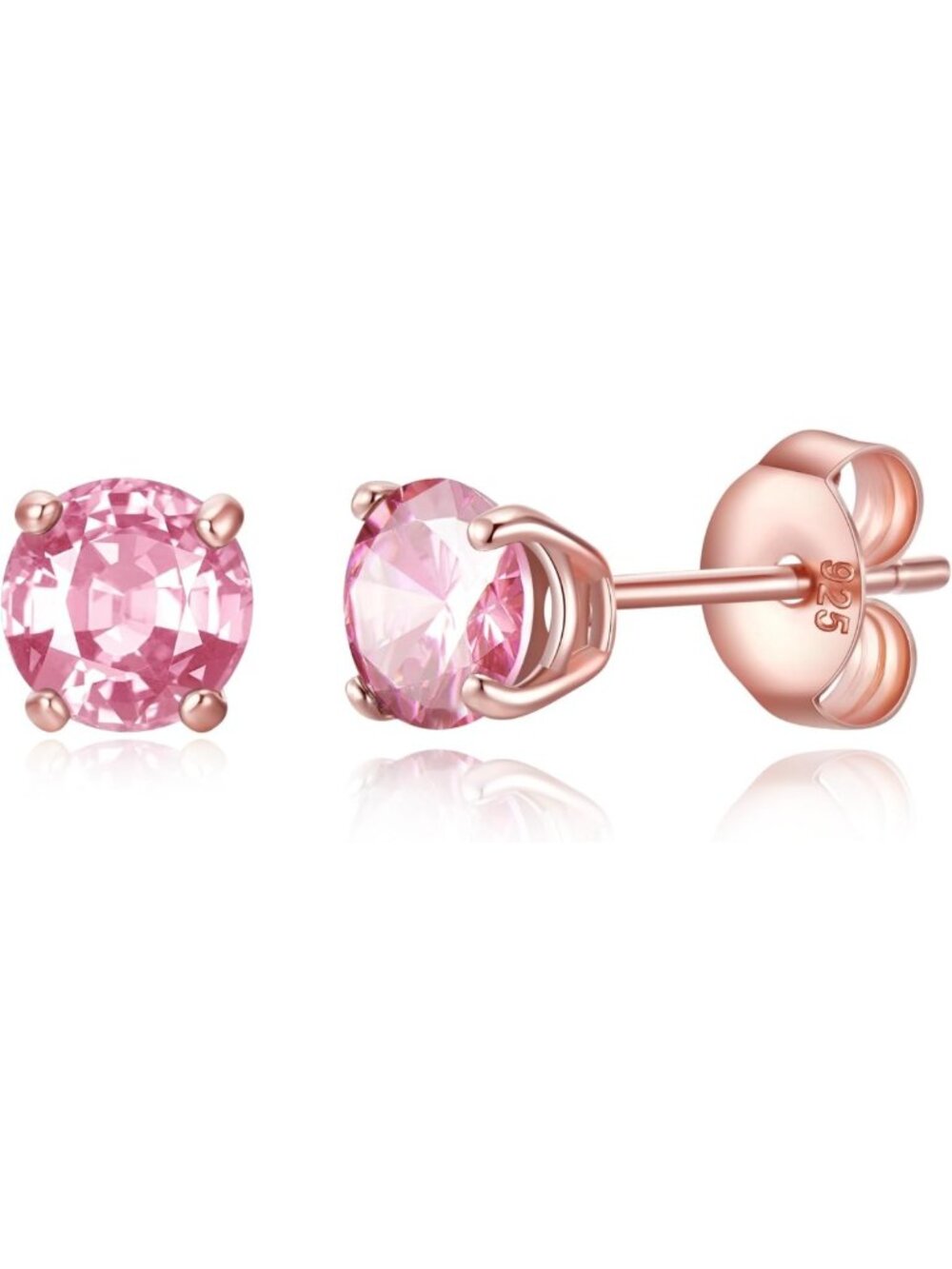 Sterling Silver Birthstone Round Stud Earrings for Women - Perfect Gift for Her